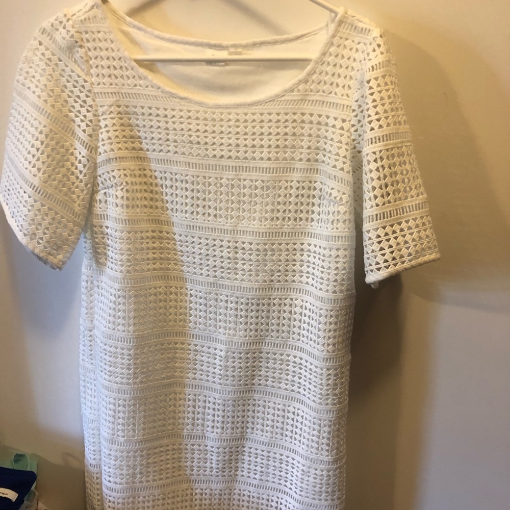 White summer dress from Gap.